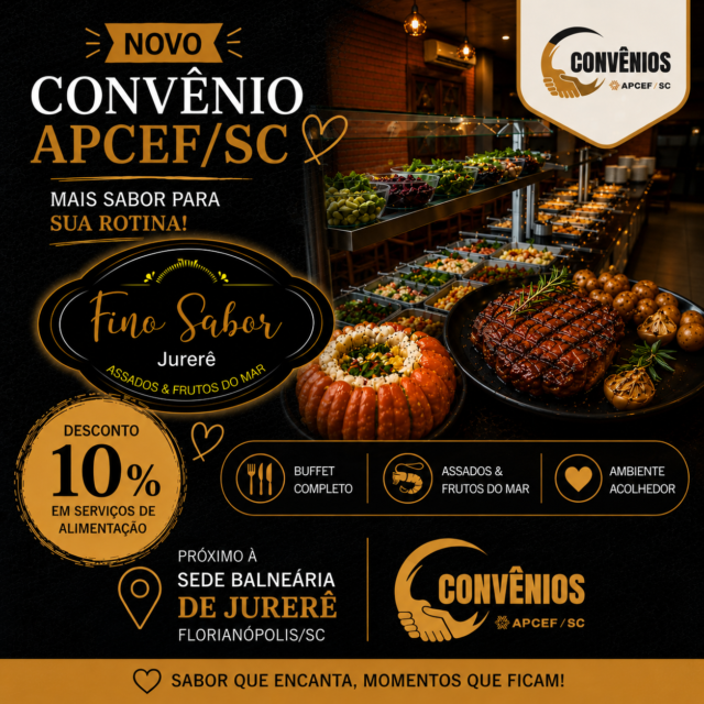Novo Convênio APCEF/SC – Restaurante Fino Sabor